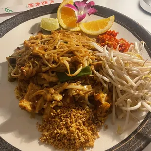 Chicken pad Thai dinner