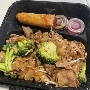 Pad See Ew and egg roll lunch special