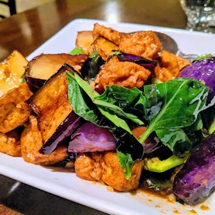 Eggplant with Crispy Tofu