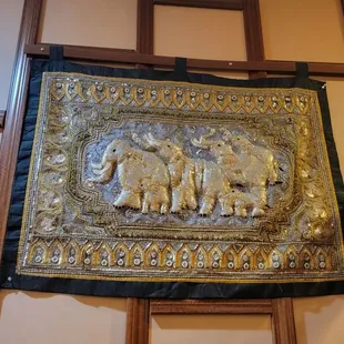 Embroidered elephant decor
