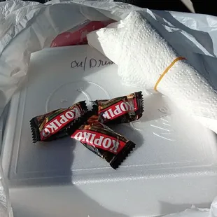 Kopiko with my order nice touch! Coffee candy
