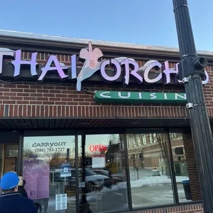 the front of the restaurant
