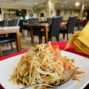 a plate of food on a table