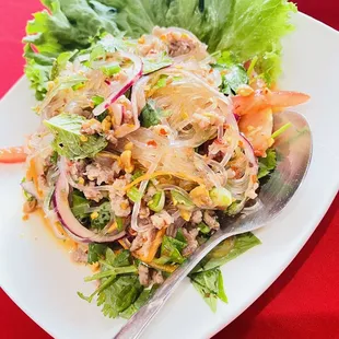 Yum Woon Sen Salad. pork