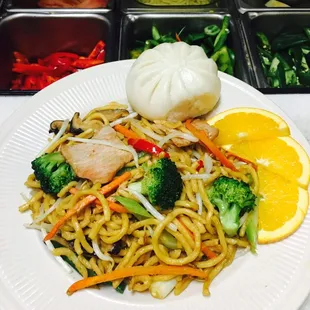 Lo mein noodles on special