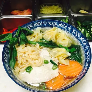Wonton with noodles on special