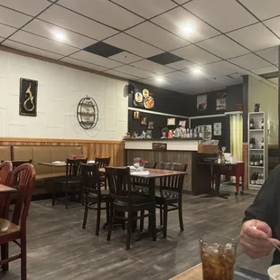 Counter and kitchen area