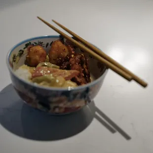 Yellow Curry, Orange Chicken, and Sticky Rice