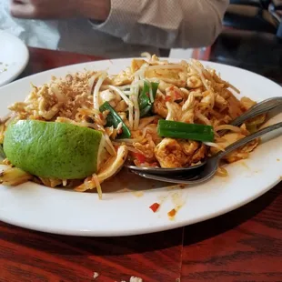 Pad Thai!  Very spicy also!