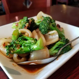 Garlic calamari!  Very spicy!