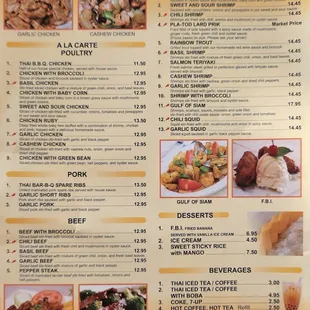 sushi and sashimi, menu