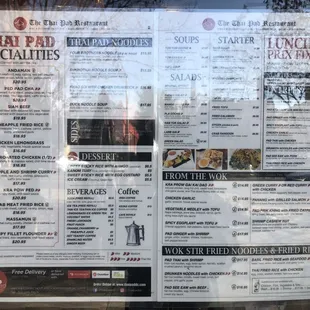 Menu on outside window