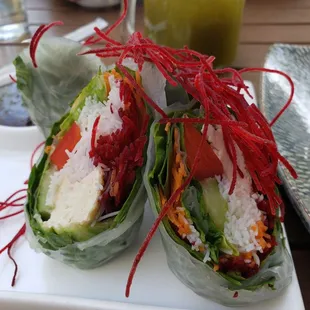 Beet root vegetable Spring Rolls