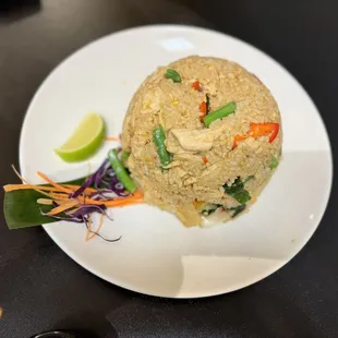 a plate of fried rice