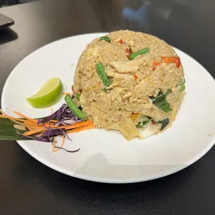 a plate of fried rice