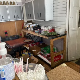 view from the front desk/cash register.