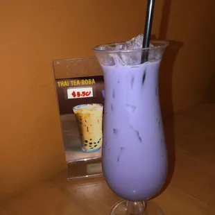 a drink in a tall glass