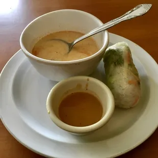 Bowl of Soup &amp; Hand Roll.