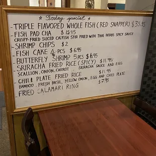 Specials board