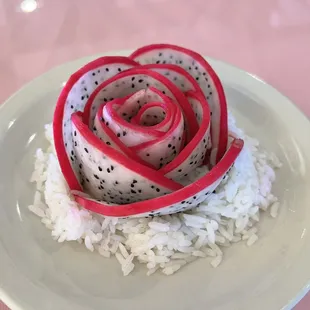a dragon fruit and rice dish