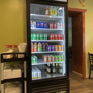 a refrigerated beverage display