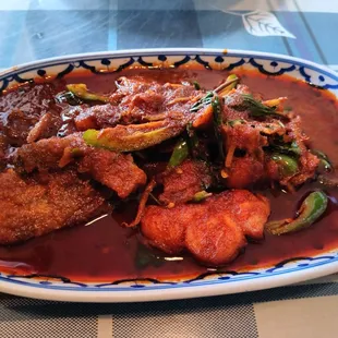 a plate of food on a table