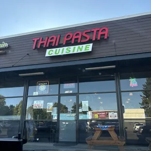 thai pasta front of restaurant