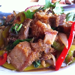 Crispy Pork Belly Basil