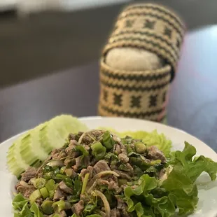 Larb Sheen Salad with Sticky Rice