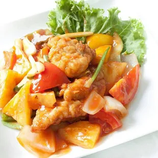 a plate of food on a table