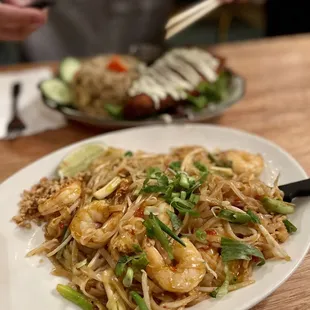 45. Pad Thai with shrimp, hot spice level = so good.