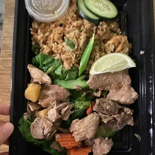 18. Garlic Fried Rice & Braised Pineapple Pork (GF)