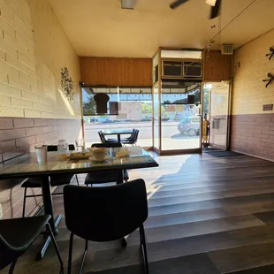 a view of the dining area