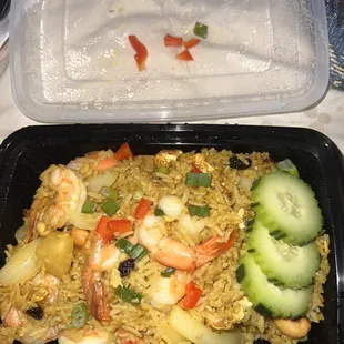 Amazing Pineapple Fried Rice with Add Shrimp to Any Entree I love this place so much