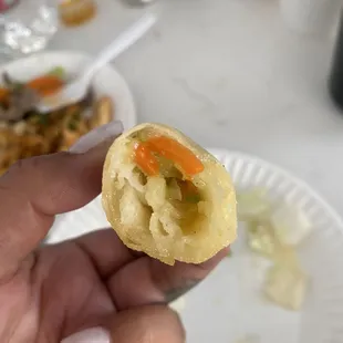 Mushy/watery egg rolls.