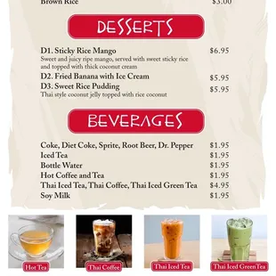the menu for the restaurant