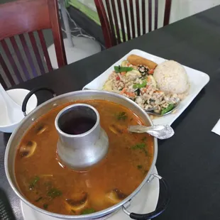 Tom you ka, mint leave chicken lunch special