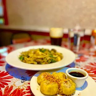 Drunken Noodles and Steam dumplings