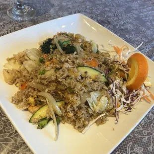 Pineapple Fried rice with vegetables, no meat- delicious!