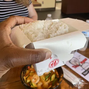 15 July 2023 -- Red Curry with shrimp and it comes with a side of rice ($12.95)