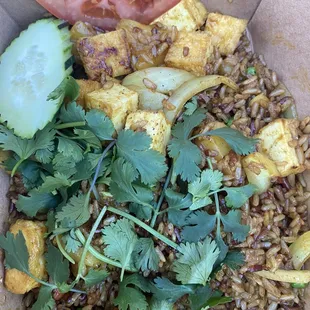 vegan tofu Pineapple Fried Rice (no eggs)