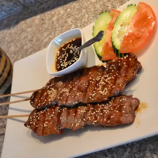 Beef Skewer with sticky Rice Yummm