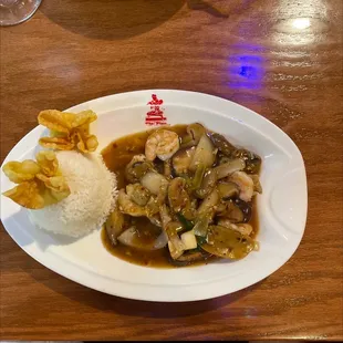 a plate of food on a table