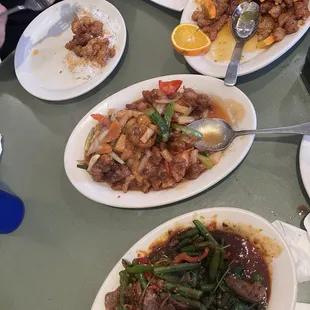 Prik king level 5 , sweet sour chicken and orange chicken