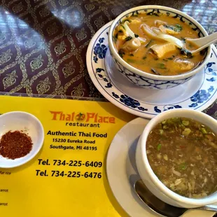Tom Kha and Free Hot Sour Soup  ask for the HEAT super Spicy  powder