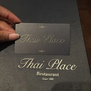 Business card and menu