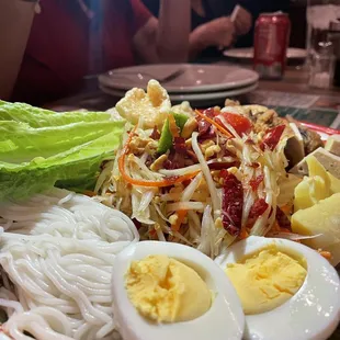 a plate of food on a table
