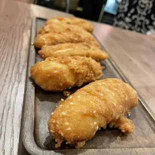fried chicken on a tray