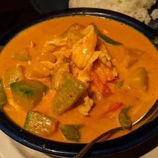 Pumpkin curry with chicken