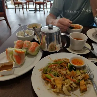 Pad Sen Wen and Summer Rolls.
